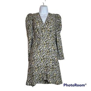 Brave Soul London Women's Small  Navy with Floral Print Wrap Midi Dress NWT